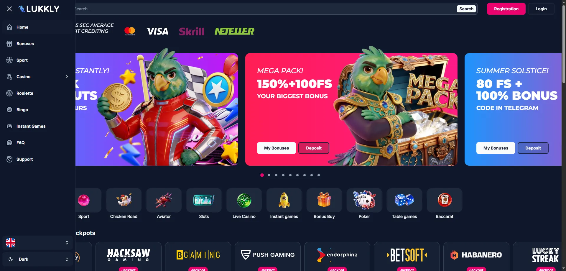 Lukkly Casino overview — 675% welcome bonus for Estonia players